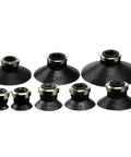 Heavy Duty Gray Ribbed Vacuum Suction Cup Nozzle For Pneumatic Manipulator Gripper Compatible With ZP 10 13 16 20 32 40 50 Series, multiple sizes.