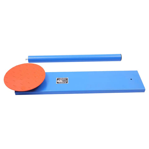 Heavy Duty Manual Pallet Wrapper With Cushioned Grip And Smooth 360 Degree Turntable Stretch Film Dispenser parts view including blue base and orange turntable.