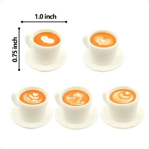 Door Hinge Heads Decorative Topper Set Of 5 Magnetic Latte Art Coffee Hinge Heads For Miniature Door Hinges Fun Quirky
