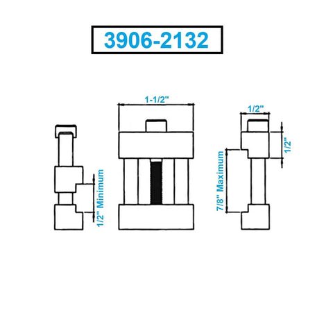 Pro Grade Precision Machining Vise Accessories Set With Quick Clamp Vise Stop And Ergonomic Handle dimensions diagram