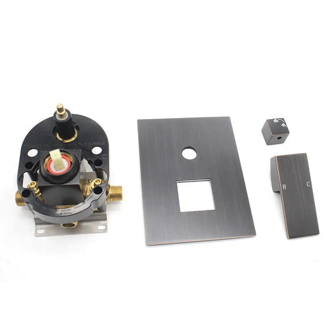Two Way Outlet Shower Diverter Valve Mixer With Two Handles Pressure Balance Valve Thermal Limit Safety Stop Oil Rubbed Bronze Finish Kit
