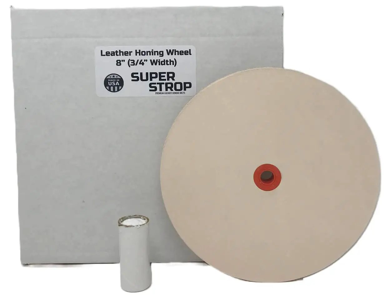 8 Inch Leather Honing Stropping Wheel - Premium USA Product