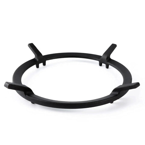 Heavy Duty Cast Iron Wok Ring 7 Inch Wok Support Ring For Gas Stoves viewed from above showing matte finish and four legs