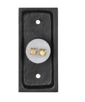 Black Powder Coated Wired Doorbell Button With Recess Mount Old School Vintage Cast Iron Style Antique Finish Weather Resistant Two Wire Compatible