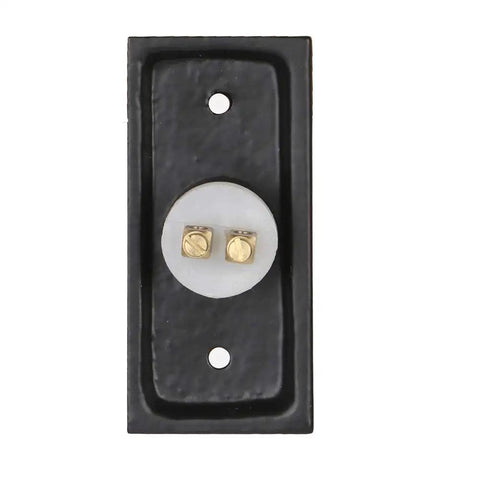 Black Powder Coated Wired Doorbell Button With Recess Mount Old School Vintage Cast Iron Style Antique Finish Weather Resistant Two Wire Compatible