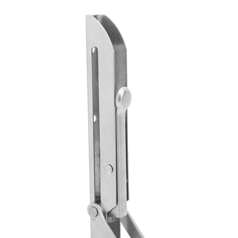 Close-up of stainless steel Wall Mounted Folding Table Bracket With Auto Locking Hinge And 240mm Support Ultra Sturdy Space Saver