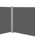 Double Side Patio Shade Awning With Dope Retractable Privacy Screen 236 By 71 Inches Waterproof UV Resistant 220G Per M2 Polyester