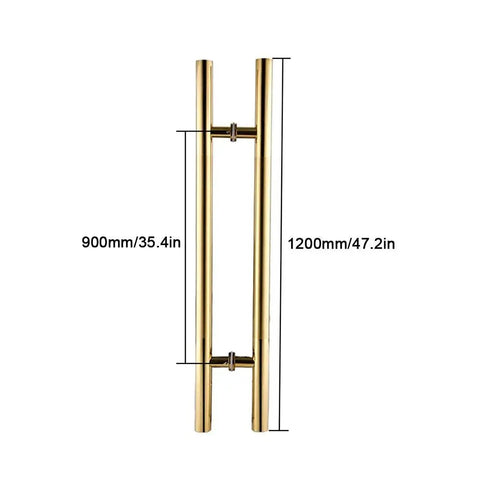 Heavy Duty Stainless Steel Glass Door Push Pull Handle for Office Hotel and Barn Sliding Doors Round Tube Grip 1200mm