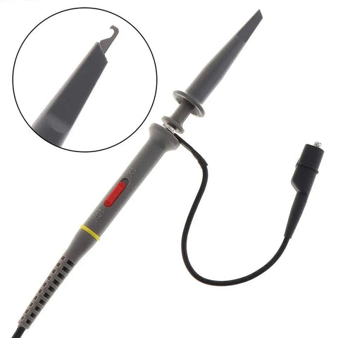 Must Have Upgraded Oscilloscope Clip Probe Gear Kit, 20MHz, Fully Insulated BNC End Probes, 1X 10X, close-up of probe tip