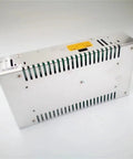 Beefy 350W 7.5V DC Switching Power Supply With 40A Single Output And Fan Cooling, 220V AC Input, Heavy Duty LED Driver For Custom Lighting, Stable AC To DC Conversion For LED Projects. Silver metal housing with ventilation slots