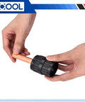 Person using Pipe Reamer And Deburring Tool For Three Sixteenths To One Five Eighths Inch Tubing Inner Outer Edges Prep