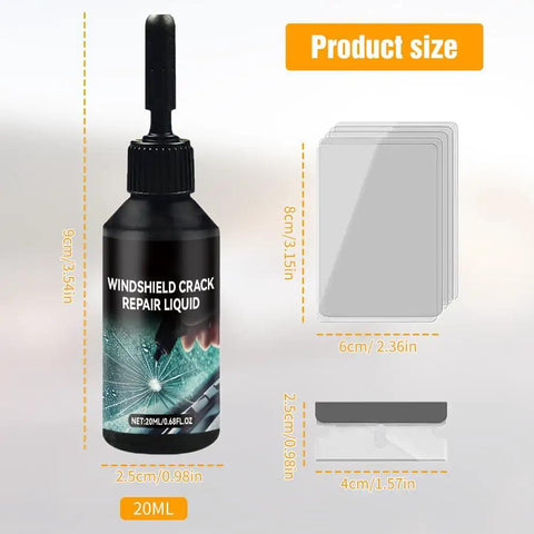 Windshield Crack Repair Kit With Quick Cure Glass Repair Liquid For Chips And Cracks, DIY Auto Glass Repair Kit visible components
