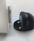 Magnetic Door Stop 4 Pack Self Adhesive Black Brushed Satin Stainless Steel Floor Stops For Bottom Of Door Keeps Door Open With Strong Magnet No Drill Needed Easy Install Great For Doors With Less Than 1 Inch Clearance