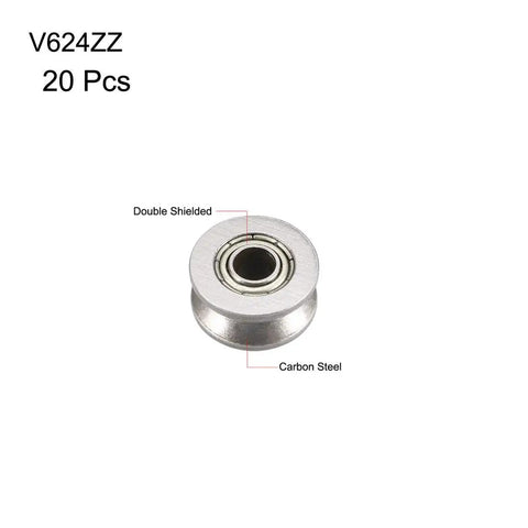V624ZZ Deep Groove Ball Bearings 4mm X 13mm X 6mm Double Metal Shielded Carbon Steel For Tracks And Pulleys, single bearing close-up.