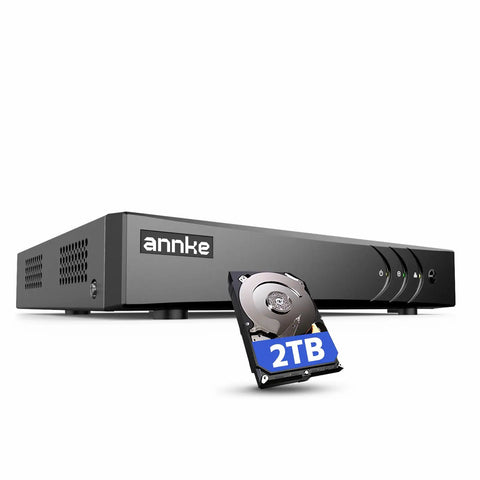 3K Lite 8 Channel Digital Video Recorder With AI Human And Vehicle Detection Hybrid 5 In 1 DVR shown with 2TB HDD