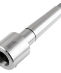 Mt4 To One And A Quarter Inch Weldon Shank Annular Cutter Arbor Adapter Drill Press Mount With Locking Key, silver steel tool design.