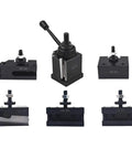 Six Piece BXA Wedge Type Quick Change Tool Post Set for Lathe Turning and Facing Holders with 10 to 15 Inch Swing