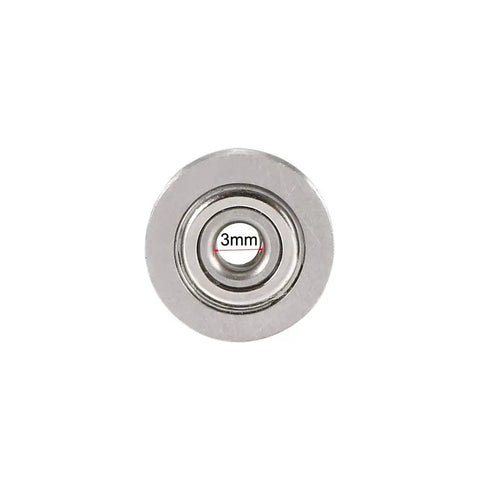 V623ZZ Deep Groove Ball Bearings Run Slick On Guide Pulley Rails Chrome Steel Double Shielded ABEC Grade P0 3mm bore view.