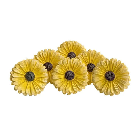 Gonna Look Sharp With These Vintage Daisy Cabinet Knobs And Drawer Pulls Hand Painted Resin Handles For Country Kitchen Refresh Sturdy Yellow Hardware Pack Of 6 Top Notch Cabinet Makeover, set of 6 yellow daisy knobs.