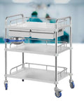 Stainless Steel Medical Trolley With Drawer, 3 Tier Lab Cart For Hospital And Clinic Use, Heavy Duty, Smooth Wheels, 60x40x86 cm
