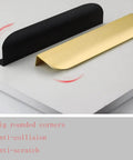 Gold Slick Invisible Door Handle Set For Wardrobe And Kitchen Cabinets Concealed Edge Pulls with black handle