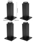 Adjustable Aluminum Cabinet Feet Set 4 Pieces Furniture Leg Supports For Cabinets Sofas And More Anti Rust Durable Base With 100mm And 120mm Black Square Footings For Top Notch Leveling And Modern Look