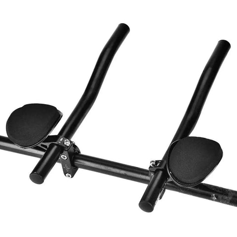 Aero Bar Rest For Road And Mountain Bikes, Aluminum Alloy Handlebar Arm Clip With Removable Sponge Cushion attached on a bike