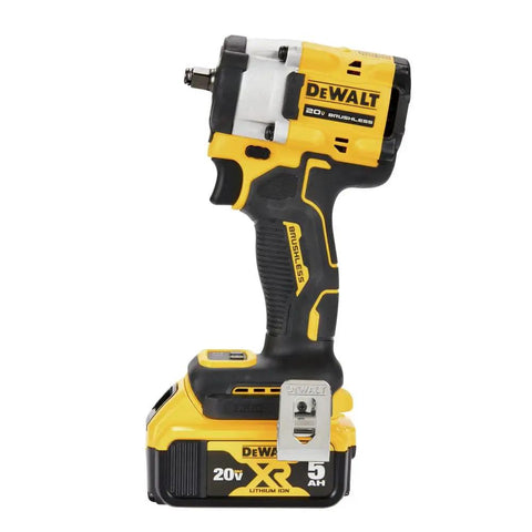 20V Max Compact Impact Wrench Kit With 3/8 Inch Drive And Brushless Motor side view featuring battery and ergonomic handle