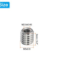 PATIKIL 304 stainless steel thread adapter sleeve reducing nut, M5x0.8 to M2.5x0.45.