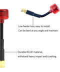 Rush Cherry FPV 5.8G Circular Polarization Antenna with bendable SMA-Male connector and durable PC+ABS body, shown in red.