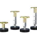 Adjustable Furniture Feet 12 Pack Self Adhesive Metal Leg Pads With Telescoping Posts Stabilizers No Wobble Bed Frame Stopper Levelers