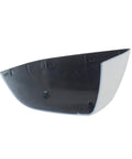Knockout White Right Side Lower Mirror Cover Cap Fits Tesla Model 3 Years 2017 To 2021 showing interior brackets and curved edge.