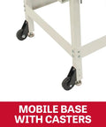 Pro Grade Router Lift With Cast Table Kit Featuring Hella Smooth Above The Table Adjustments Built Like A Tank For Serious Crafters Paired With Heavy Duty Wheels And Modular Fence System mobile base with casters, providing mobility for woodworking.