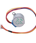 28BYJ-48 4-phase stepper motor, 5V DC, with multicolor wires and white connector