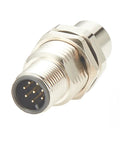8 Pin M12 A Code Male To 8 Pin Female Bulkhead Connector IP67 Panel Mount Sensor Feedthrough Adapter With Gold-Plated Contacts