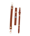 Camping Light Strap Set Carrier Portable Hand Lamp Belt brown PU leather with brass accents