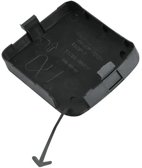 Back view of Front Left And Right Tow Hook Eye Cover Cap For 2009 2010 2011 2012 Toyota RAV4 Replacement Part 53286-0R020 53825-0R020