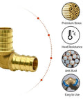 10 Pack Brass PEX Elbow Fittings One Half Inch 90 Degree for PEX Tubing Durable Potable Water Approved SDWA 2014 Compliant