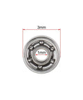 Close-up of 681 Deep Groove Ball Bearings 1mm Inner Diameter 3mm Outer Diameter Open Type Chrome Steel for micro machines and robotics