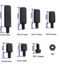 Nylon Standoffs And Hex Spacers Kit For RC Drones 180 Pcs Assorted Screws Nuts And Spacers Set Compatible For FPV Quadcopter Frames Boards And PCB Mounting. M3 black nylon standoffs sizes