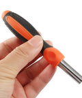 Straight Up Durable Quarter Inch Hex Shank Screwdriver Handle With Hella Secure Non Slip Grip And Strong Magnetic Bit Holder in hand.