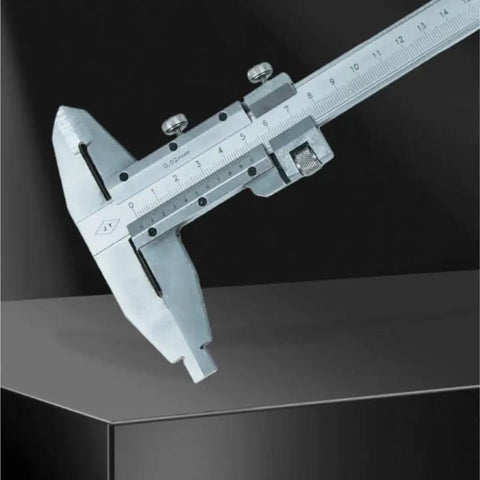 YMGSCC Household 300mm Vernier Caliper measuring on a metallic surface with clear markings for accurate readings.