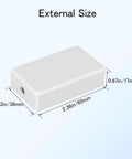 Compact ABS Plastic Electrical Project Box Enclosure Kit 8 Piece White Small Junction Box For DIY Power Electronics Space Saving Enclosure With External 2.36 x 1.42 x 0.67 Inches And Internal 2.17 x 1.22 x 0.47 Inches, external size view