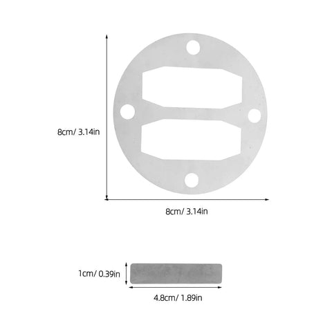 Universal Air Compressor Reed Valve Plate Kit With Aluminum Gasket Connection For Noise Reduction And Heavy Duty Easy Install Silver Spare Accessory Parts, 8cm