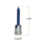 Woodworking Swivel Rod Anchor With 20 3 8 Inch Screw For Wood Joists Self Tapping Attaches At 45 Degree Off Vertical, Blue Climaseal Finish.