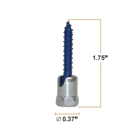 Woodworking Swivel Rod Anchor With 20 3 8 Inch Screw For Wood Joists Self Tapping Attaches At 45 Degree Off Vertical, Blue Climaseal Finish.
