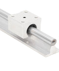 Two Piece 300mm CNC Linear Rail Guide With SBR Slide Block Set For Heavy Duty Stable Motion Shaft Guideway Easy Install With Five Mounting Holes close-up