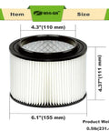 Washable cartridge filter dimensions for two pack washable cartridge filter and retainer set for four gallon wet dry vacuums with brush