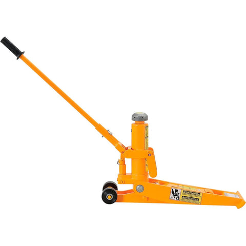 Heavy Duty Hydraulic Forklift Jack With Removable Handle, 8800 Lb Capacity, Lifts Up To 16 Inches, Rugged Steel Construction, side view