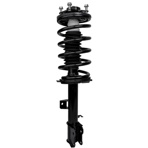 Front Suspension Kit 10pc For Mazda Tribute, Ford Escape, Mercury Mariner, front strut with coil spring close-up.